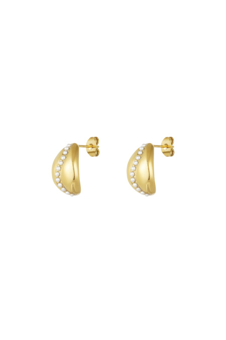 Boucle d'oreille perle douce - dorée