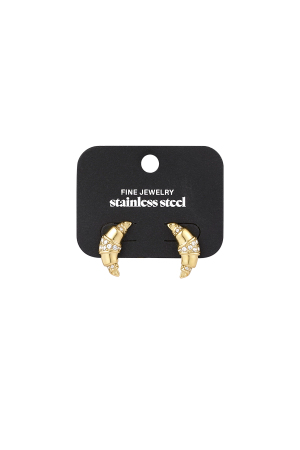 Boucles D'oreilles Croissants - Doré h5 Image3
