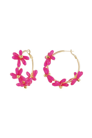 Boucles D'oreilles Anneaux Fleuris h5 