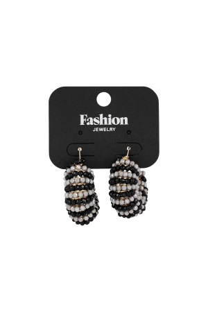 Boucles D'oreilles Happy Beads - Noir Et Gris h5 Image3