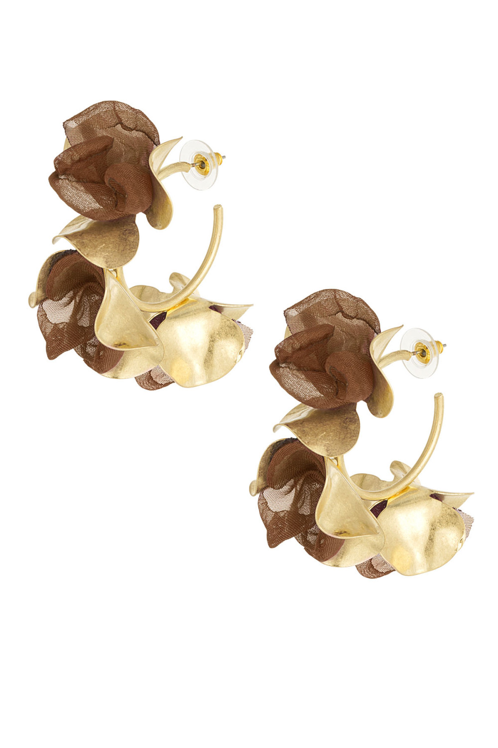 Boucles D'oreilles Fleur D'automne - Marron 
