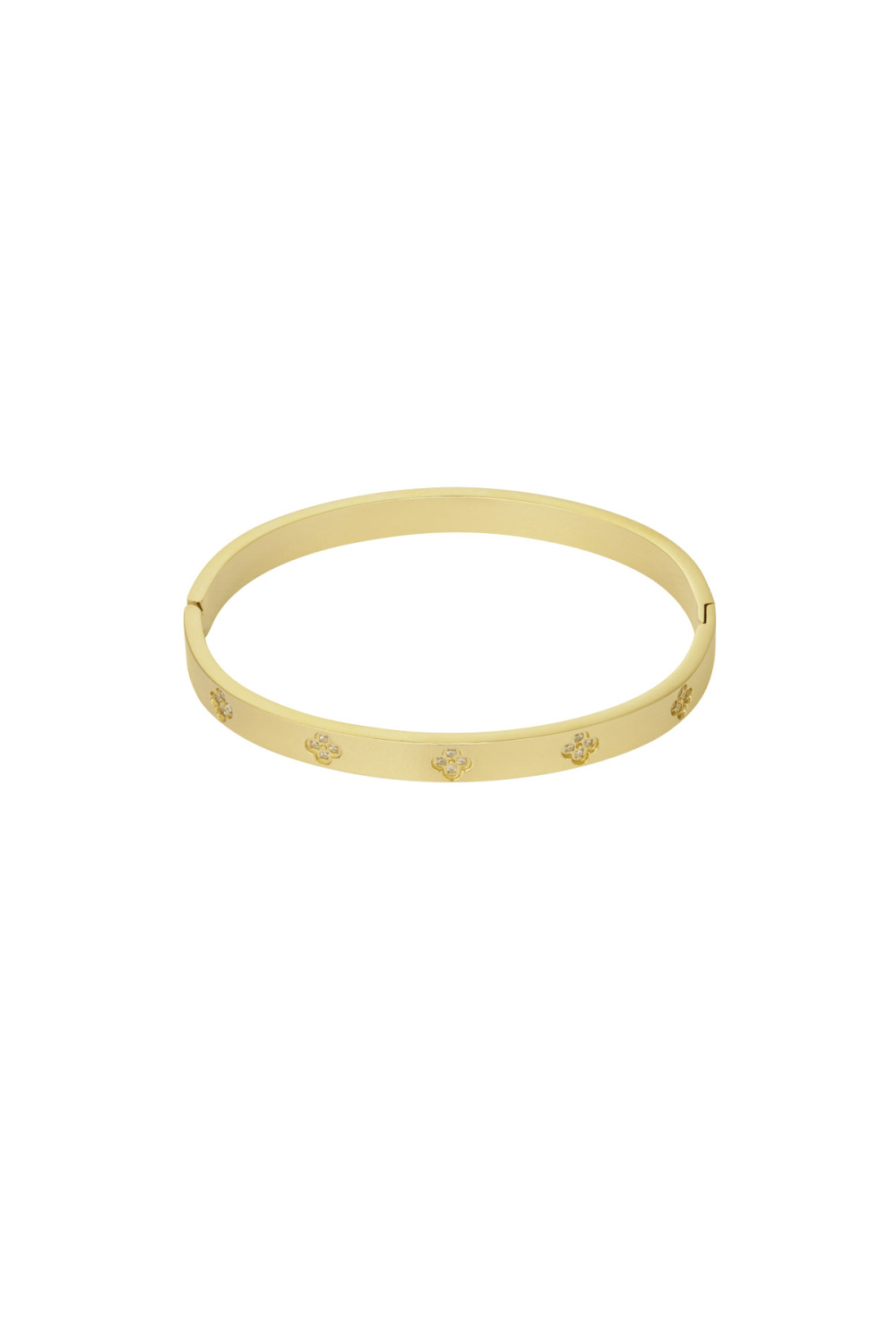 Bracelet Esclave Avec Trèfles Et Pierres 