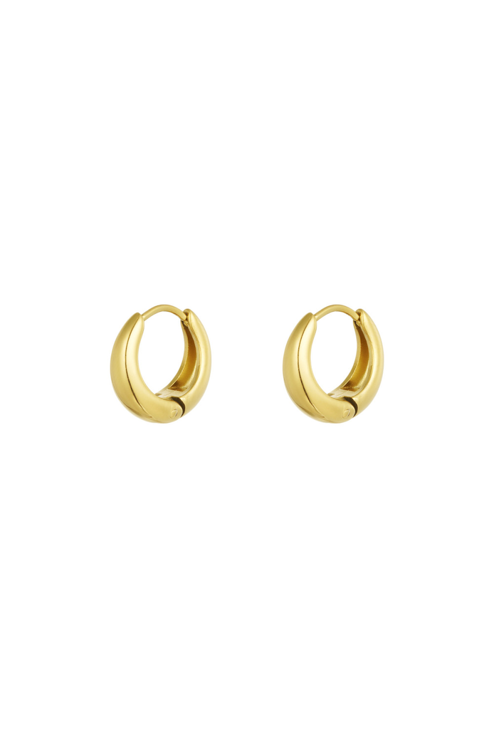 Petites Boucles D'oreilles Créoles Basiques - Dorées 