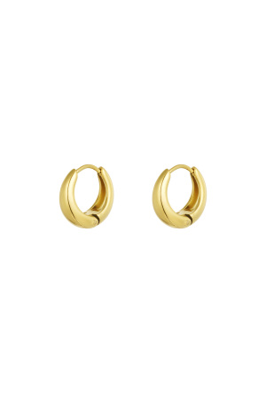 Petites Boucles D'oreilles Créoles Basiques - Dorées h5 
