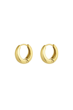 Boucles D'oreilles Créoles Basiques Moyennes - Doré h5 