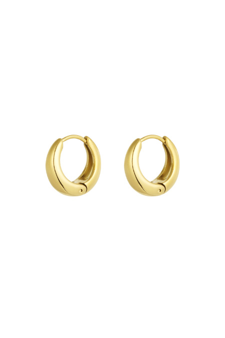 Boucles d'oreilles créoles basiques moyennes - doré