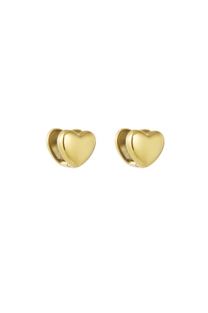 Boucles D'oreilles Coeurs De Tous Les Jours - Doré h5 Image3