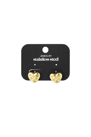 Boucles D'oreilles Coeurs De Tous Les Jours - Doré h5 Image4