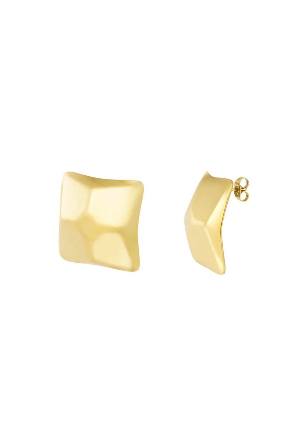 Boucles D'oreilles Tendance Carrées - Doré 