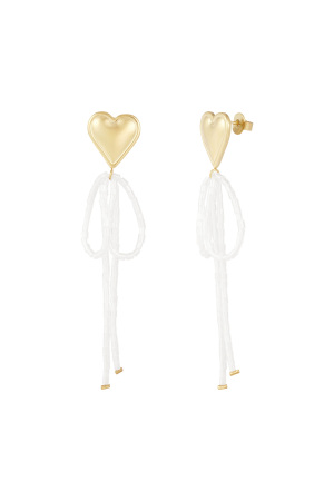 Boucles D'couleur Oreilles Arc À Mon Coeur - Couleur Or Blanc h5 