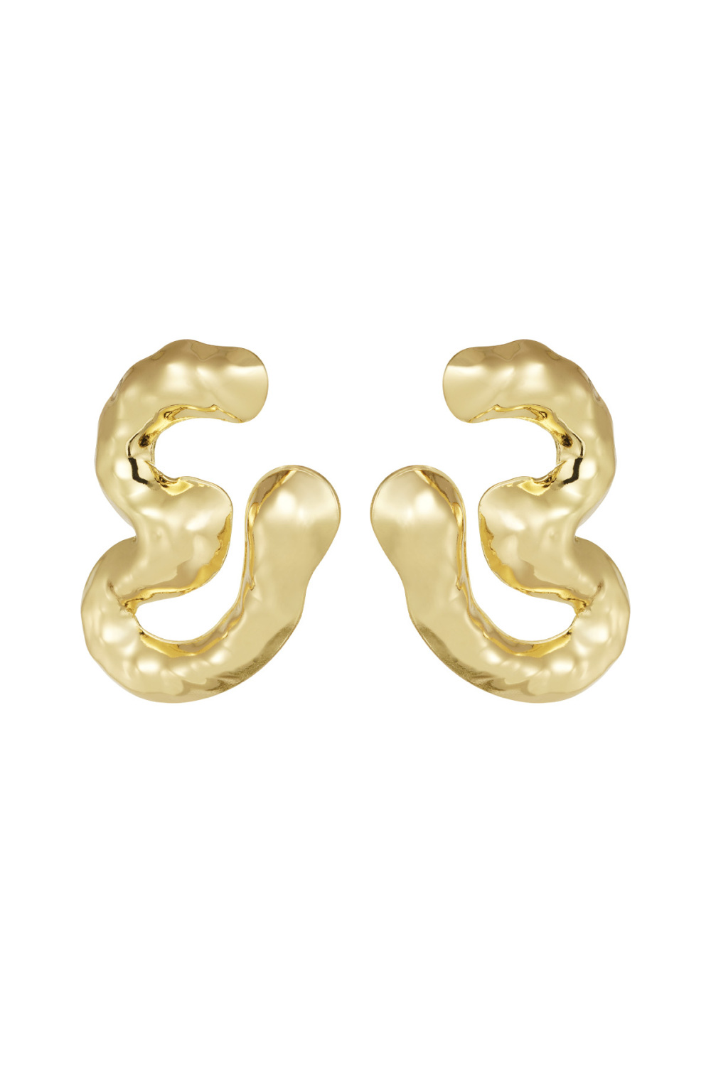 Boucles D'oreilles Chunky Melting - Doré