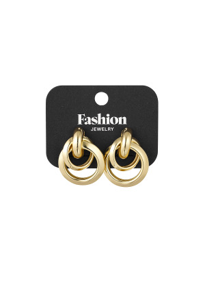 Boucles D'oreilles Rondes Et Rondes - Dorées h5 Image2