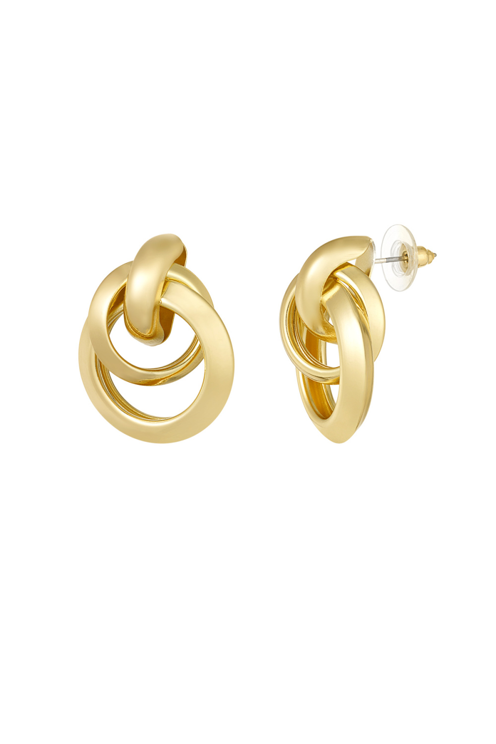 Boucles D'oreilles Rondes Et Rondes - Dorées 