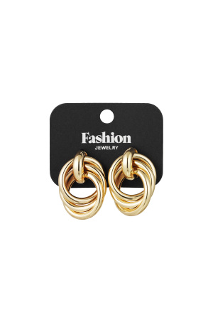 Boucles D'couleur Oreilles Boutons Surdimensionnées En Couleur Or h5 Image2