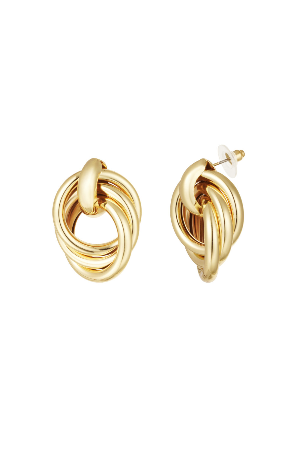 Boucles D'couleur Oreilles Boutons Surdimensionnées En Couleur Or