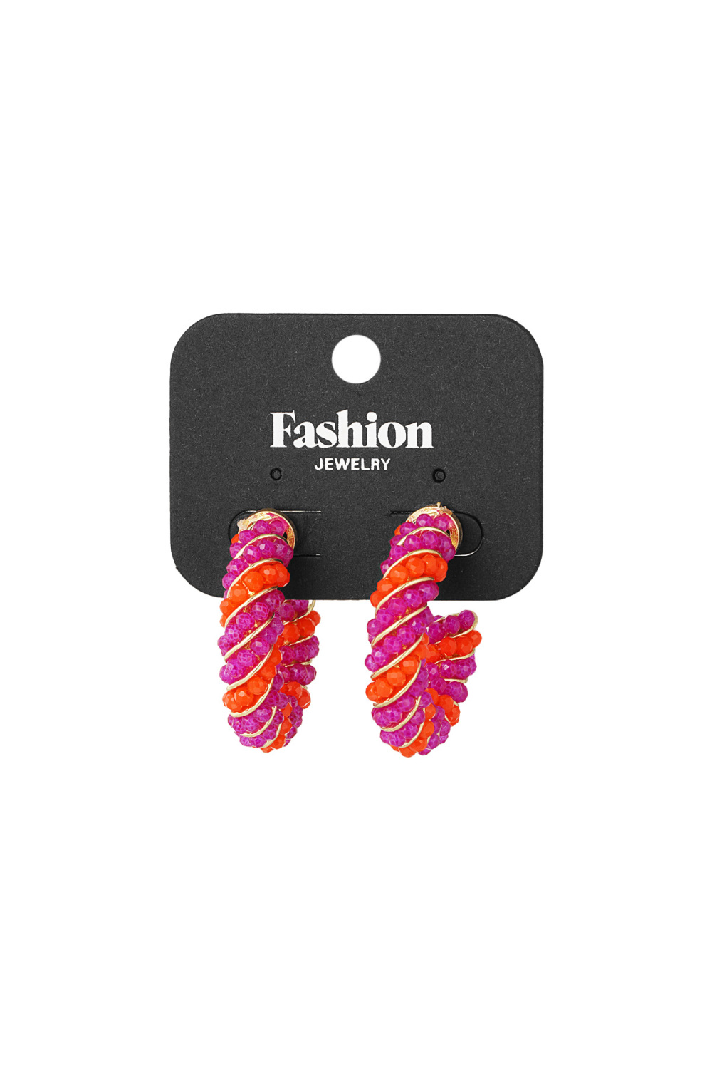 Boucles D'oreilles Twisted Grace - Orange Et Rose Image3