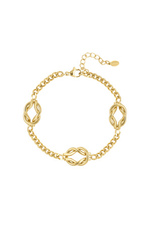 Bracelet Noeud D'amour - Doré h5 