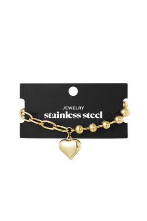 Bracelet Funky Heart - Doré h5 Image3