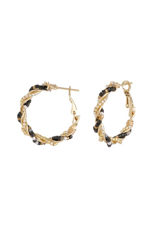 Boucles D'couleur Oreilles Mess Around - Couleur Or Noir h5