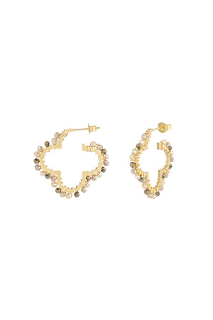 Boucles D'oreilles Clover Beads - Marron h5 