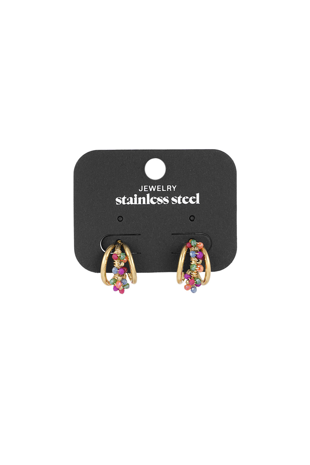Boucles D'oreilles Créoles Petites Perles - Multi Image3