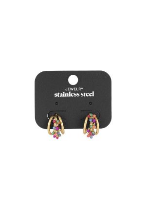 Boucles D'oreilles Créoles Petites Perles - Multi h5 Image3