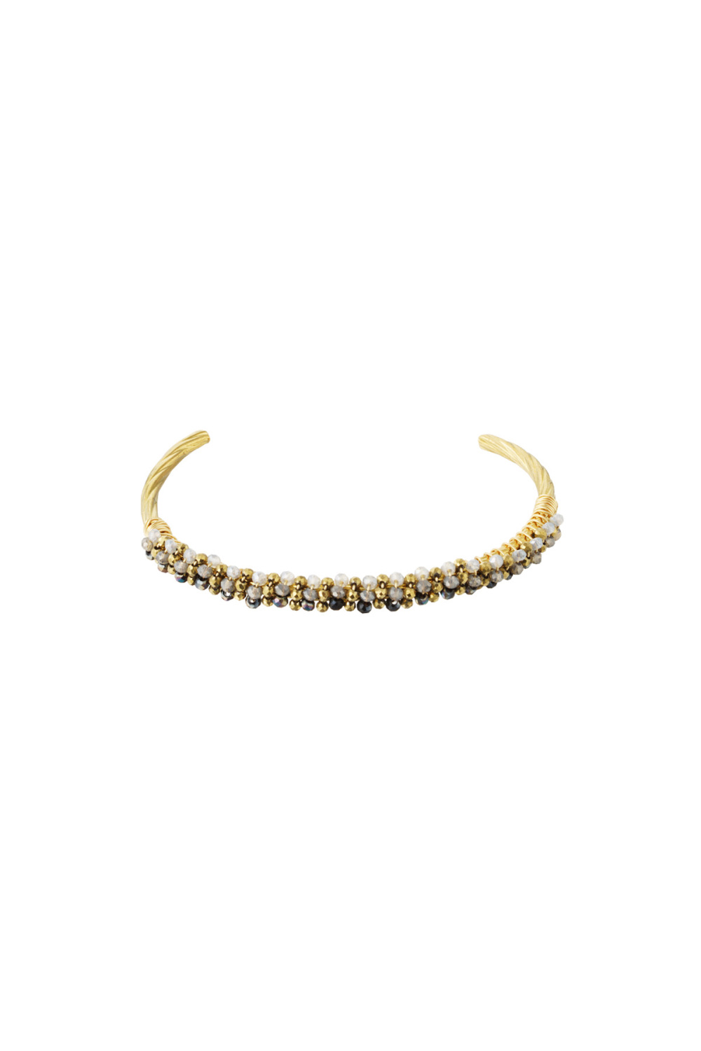 Bracelet De Perles Fiesta - Noir Et Gris 