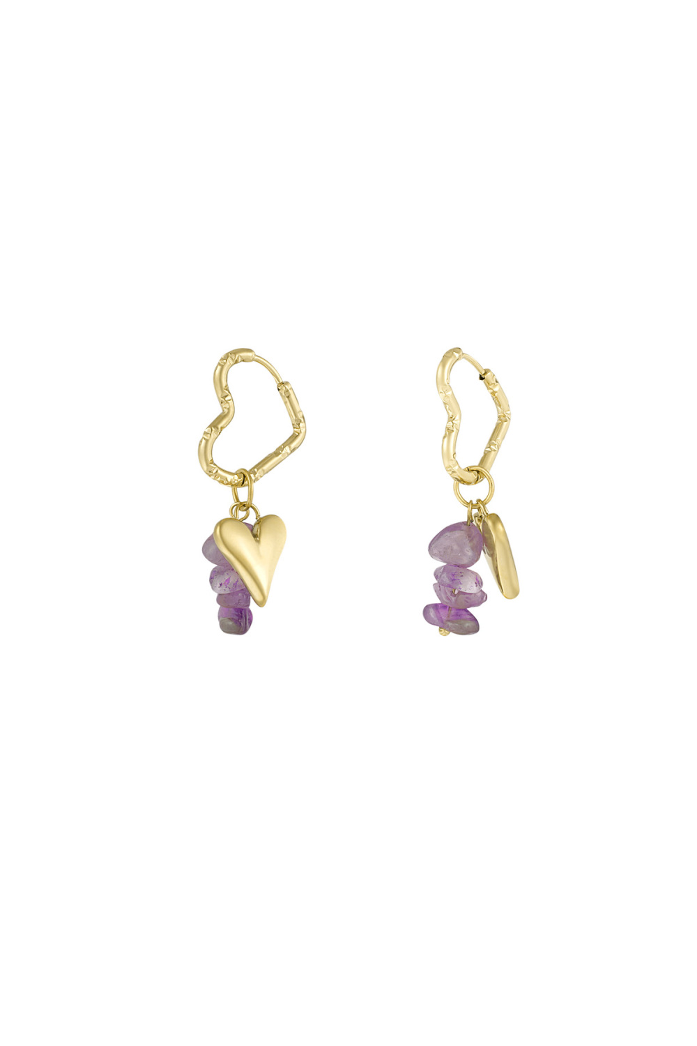 Boucles D'oreilles Coeur Et Pierre 