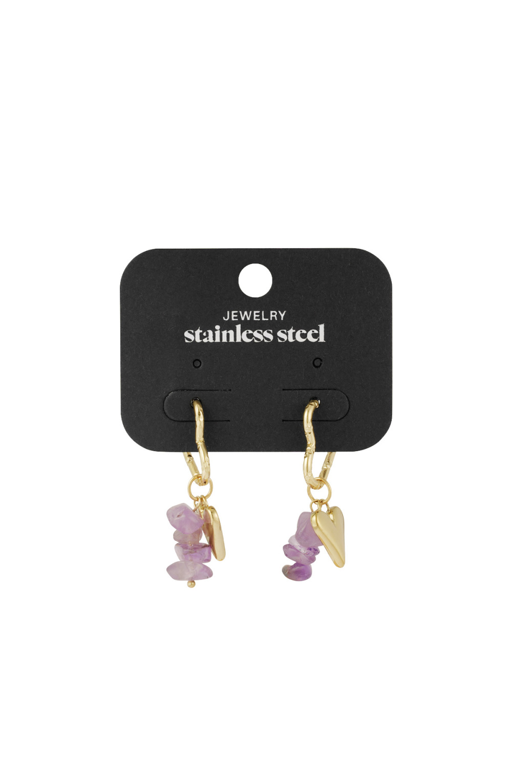 Boucles D'oreilles Coeur Et Pierre Image3
