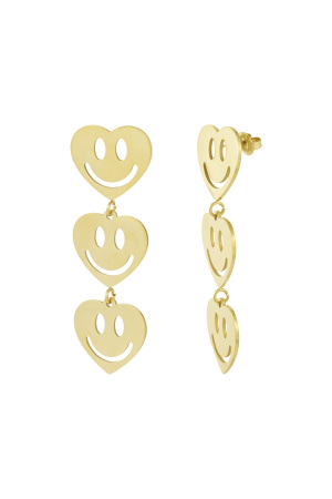 Boucles D'oreilles Smiley Amoureux h5 