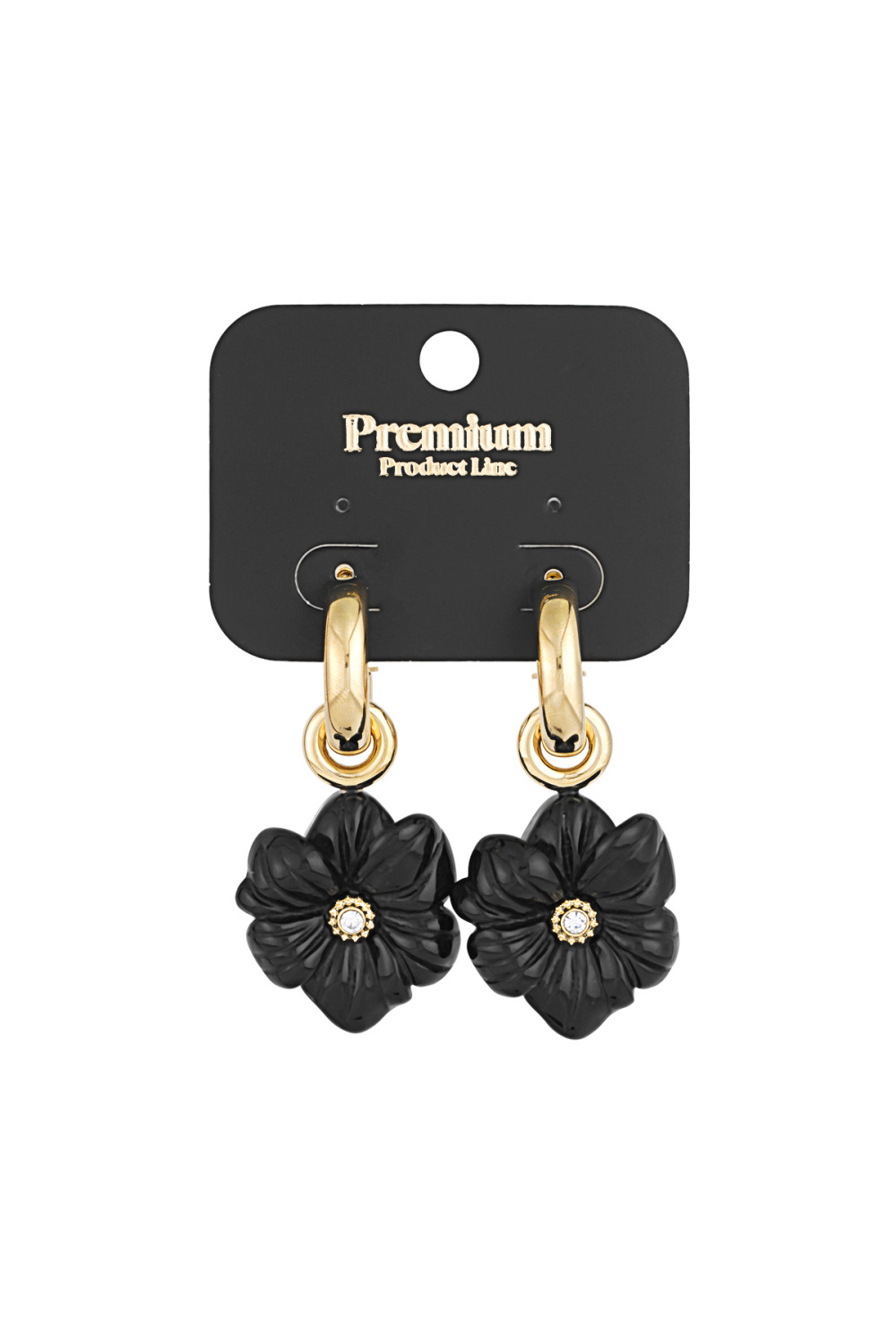 Boucles D'oreilles Crazy Flower - Couleur Or Noir Image3