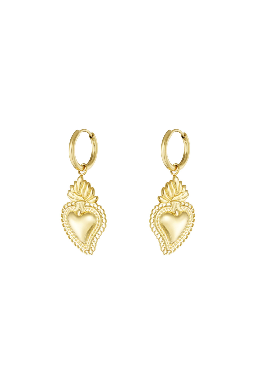Boucles D'oreilles Coeur Enflammé 