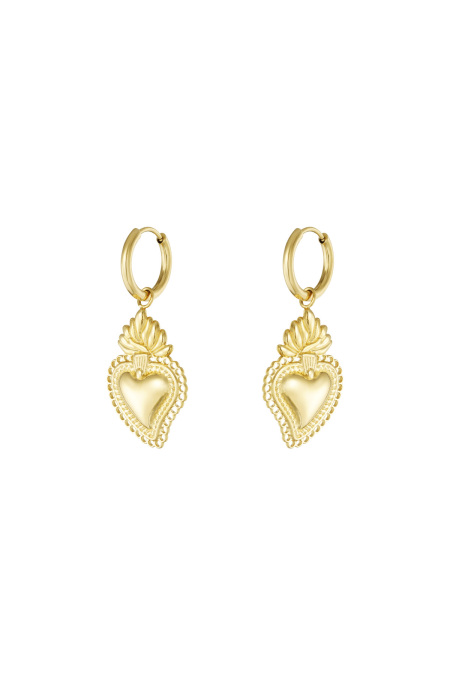 boucles d'oreilles coeur enflammé