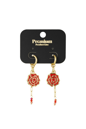 Boucles D'oreilles Coeur Rose h5 Image3