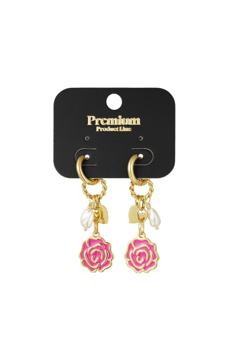 Boucles d'oreilles rose éternelle 2