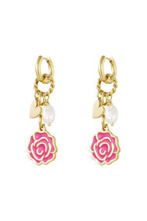 Boucles D'oreilles Rose Éternelle h5 