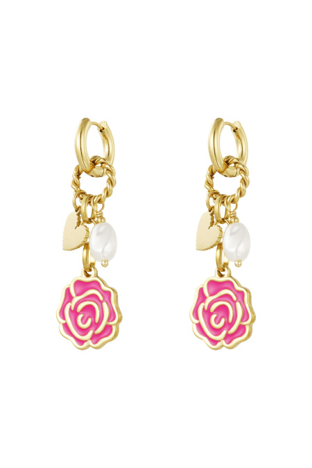 Boucles d'oreilles rose éternelle
