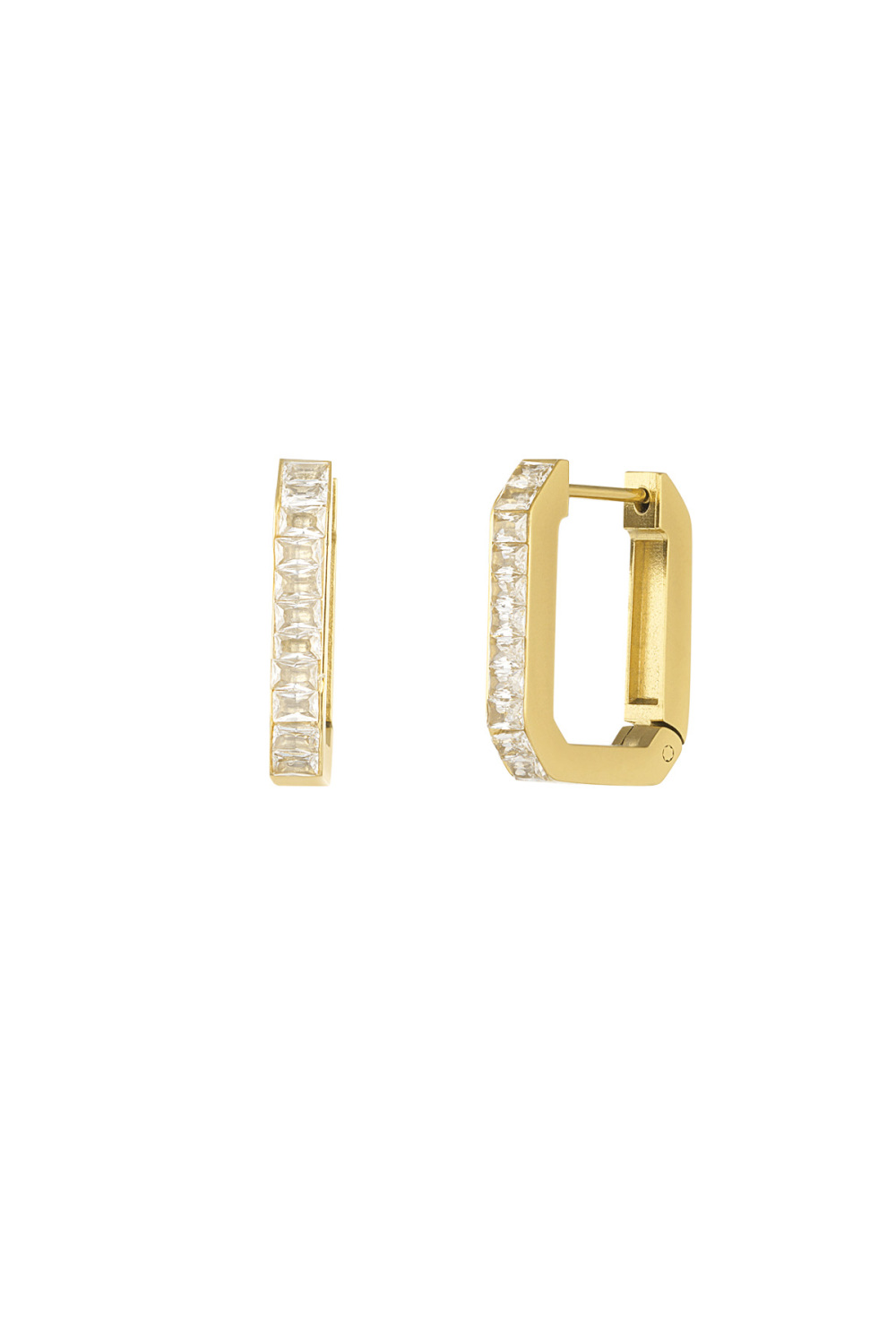 Boucles D'oreilles Rectangulaires Diamant 