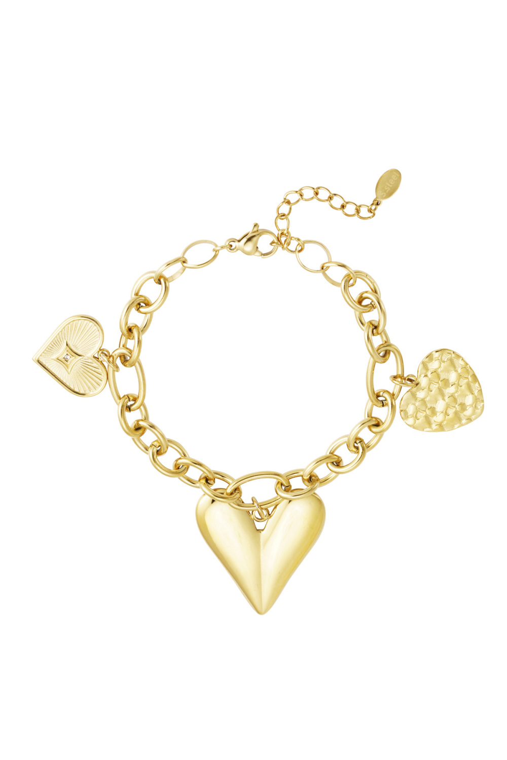 Bracelet À Breloques Triple Coeur