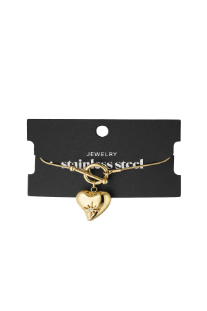 Bracelet Cadenas Avec Pendentif Grand Coeur h5 Image2