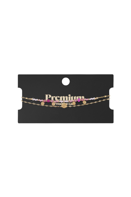 bracelet breloques roses 2