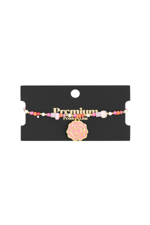 Bracelet Perles Roses - Couleur Rose Et Or h5 Image2