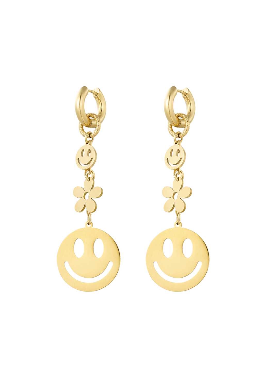 Boucles D'oreilles Smiley Fleur 