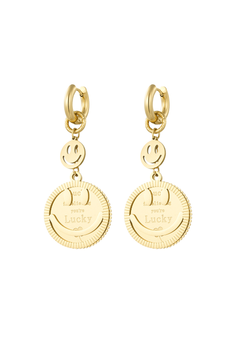 boucles d'oreilles smiley porte-bonheur