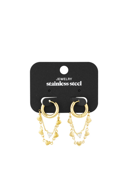 boucles d'oreilles chaîne de coeurs 2