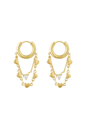Boucles D'oreilles Chaîne De Coeurs h5 