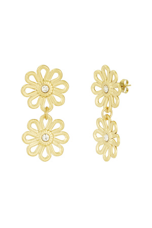 Boucles D'oreilles Double Fleur h5 