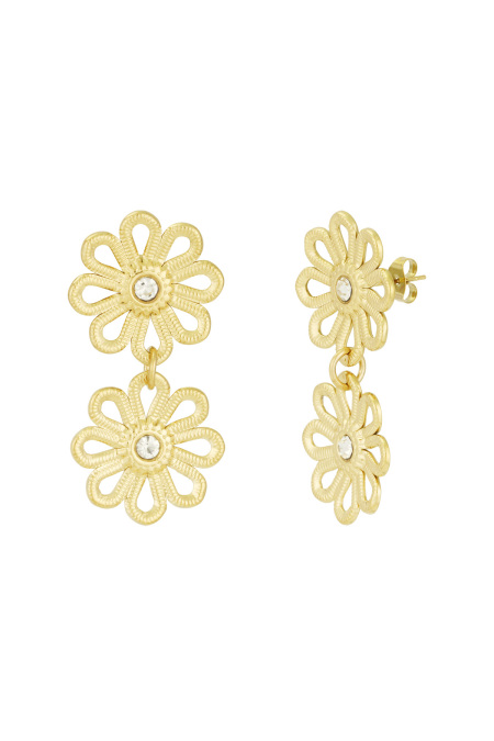 boucles d'oreilles double fleur