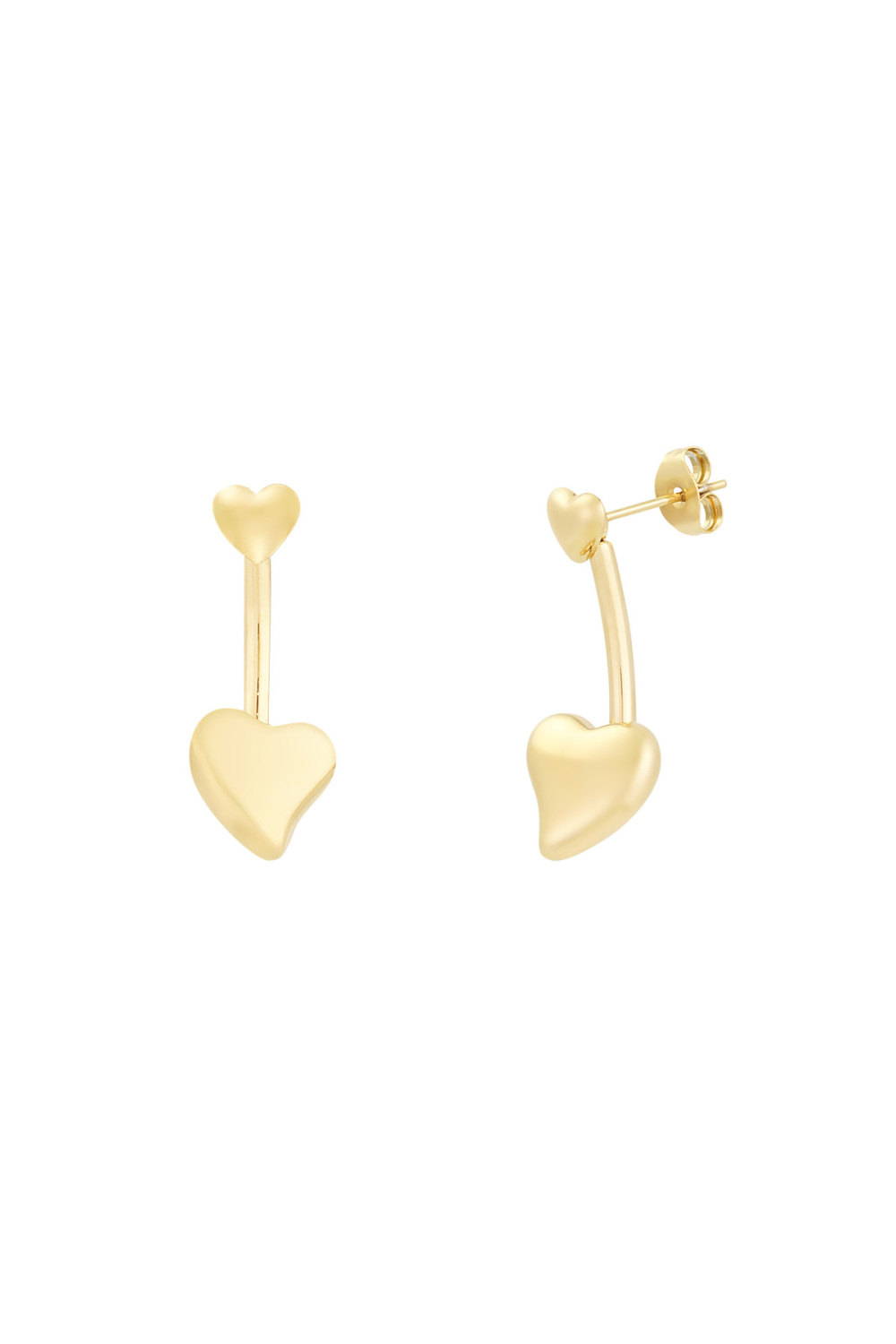 Boucles D'oreilles Double Coeur 