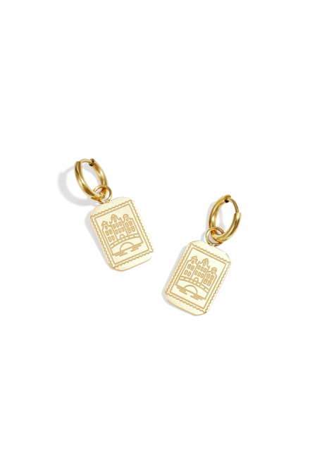 Boucles d'oreilles en acier inoxydable Amsterdam Canal House